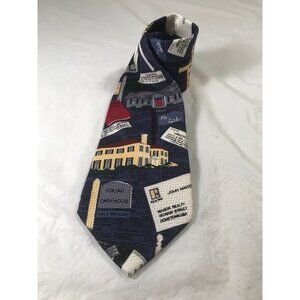 Harken LTD Men’s Blue Hand Sewn Italian Silk Realestate Tie